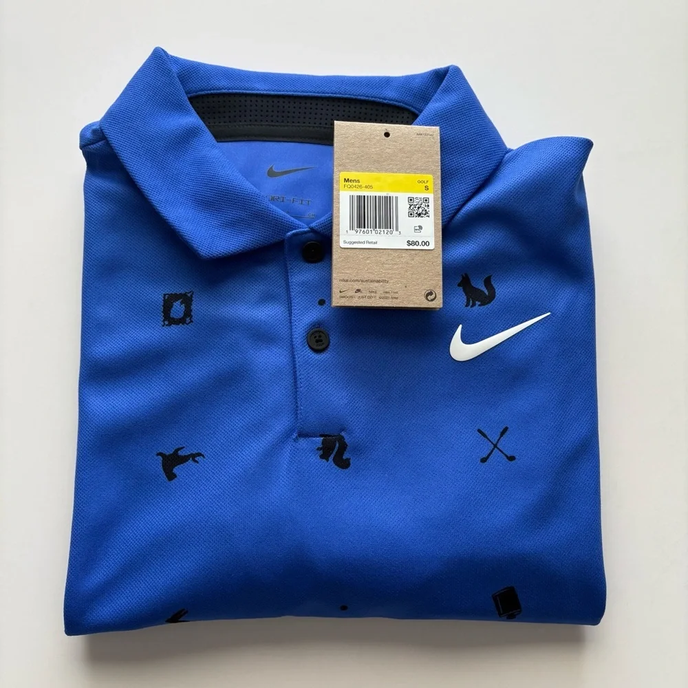 Men’s Nike Golf Tour Dri-Fit Icon Print Polo Shirt Small New With Tags MSRP $80 - Picture 3 of 6